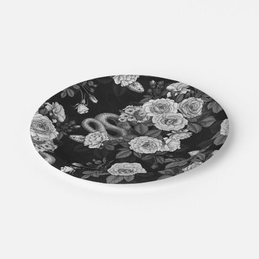 Verborgen in den Rose 3 Pappteller (Schrägansicht)