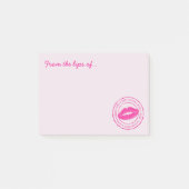 Verborgen mit Kiss Pink Lipstick Lips Individuelle Post-it Klebezettel (Vorderseite)