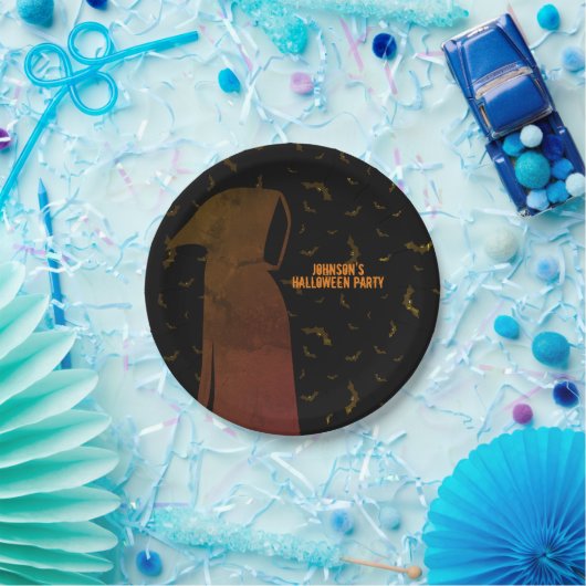 Verborgene, grimmige Sensenmann Halloween-Fledermä Pappteller (Party)