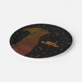 Verborgene, grimmige Sensenmann Halloween-Fledermä Pappteller (Schrägansicht)