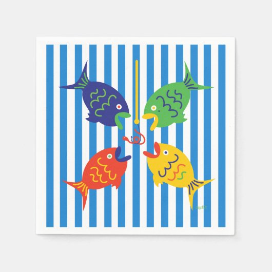 Verborgener Fisch Serviette (Vorderseite)