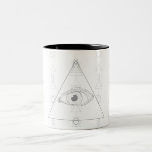 Verborgenes Auge Esoterisches Geometrisches Geheim Zweifarbige Tasse
