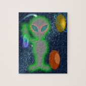 Verborgenes glühendes Friedensraum-alien Puzzle (Vertikal)