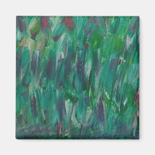 Verborgenes Grün Rot Weiß Bunt Abstrakt Kunst Magnet