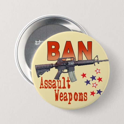 Verbot-Angriffs-Waffen-großer Knopf Button (Vorne & Hinten)