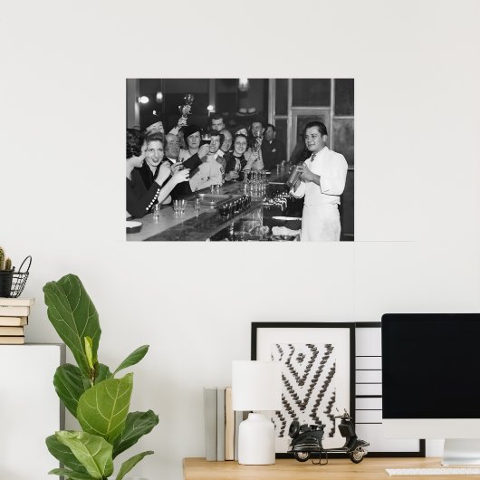 Verbot, Bar, Schwarzweiß und Vintag Poster (Heimbüro)