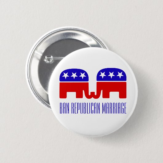 Verbot-republikanische Heirat-lustige homosexuelle Button (Vorne & Hinten)