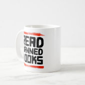VERBOTE Bücher LESEN Kaffeetasse (Vorderseite Links)