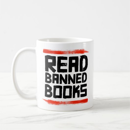 VERBOTE Bücher LESEN Kaffeetasse (Links)