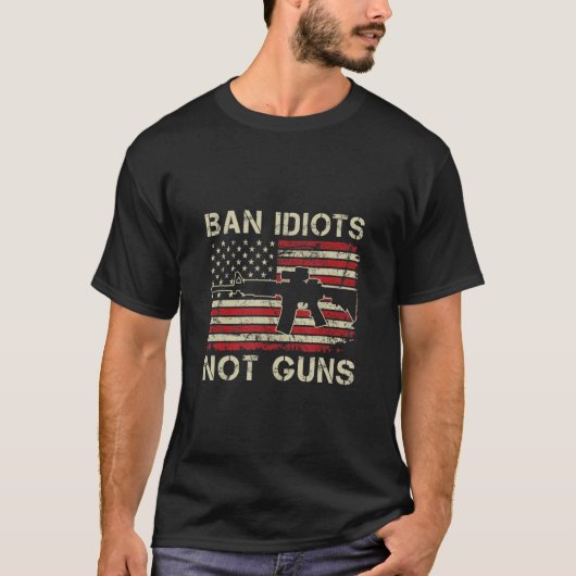Verbote Idioten keine Waffen gemäß US-amerikanisch T-Shirt (Vorderseite)