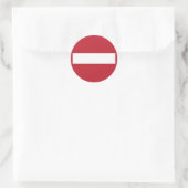 Verboten! Runder Aufkleber (Tasche)