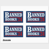 Verbotene Bücher 2024 Rechteckiger Aufkleber (Blatt)