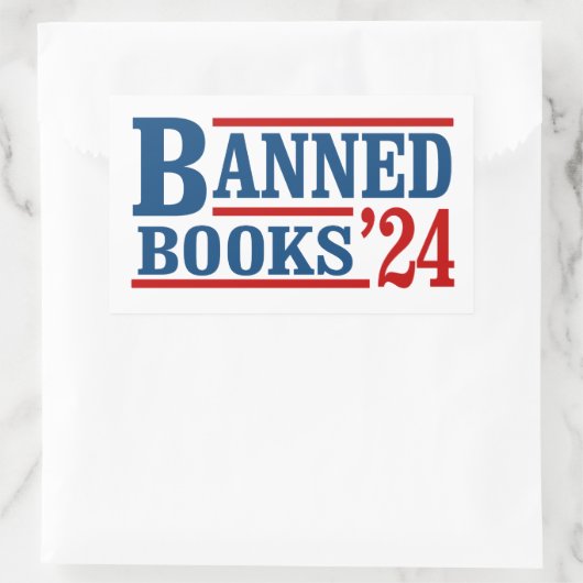 Verbotene Bücher 2024 Rechteckiger Aufkleber (Tasche)