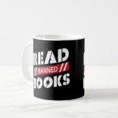 Verbotene Bücher lesen Kaffeetasse (Vorderseite Links)