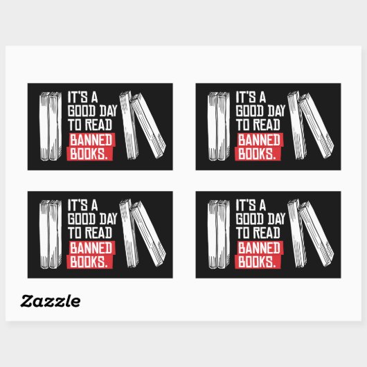 Verbotene Bücher lesen Rechteckiger Aufkleber (Blatt)