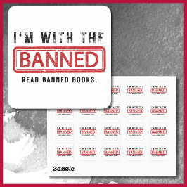 Verbotene Bücherzensur Ich bin mit der verbotenen Quadratischer Aufkleber