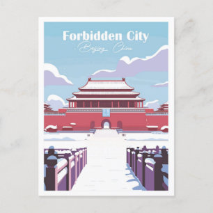 Verbotene City China Travel Place Illustration Postkarte