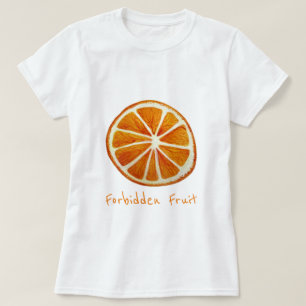 Verbotene Frucht-Popkunst des Fruchtslogans T-Shirt
