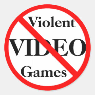 Verbotene gewaltsame Videospiele Runder Aufkleber