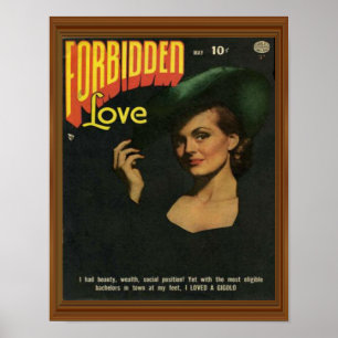 Verbotene Liebe Comic-Illustration Kunstwerk Poster