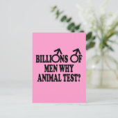 Verbotene Tierversuche mit lustigem Slogan Postkarte (Stehend Vorderseite)