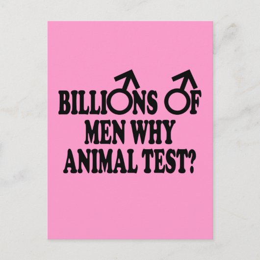 Verbotene Tierversuche mit lustigem Slogan Postkarte (Vorderseite)