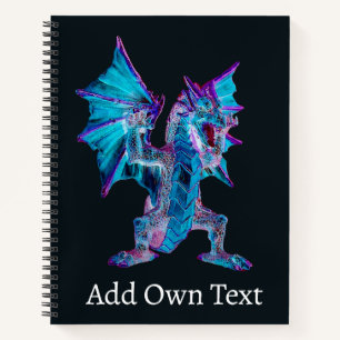 Verbotener blauer Feuerdrache dunkle Alchemie Fant Notizblock