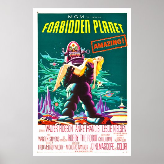 Verbotener Planet - Klassisches Filmplakat Poster (Vorne)