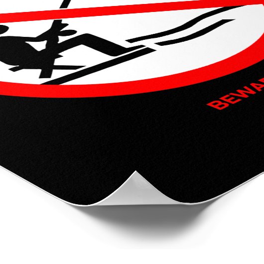 Verbotenes Angeln ohne Zeichen lustige Fische stop Poster (Ecke)