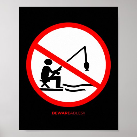 Verbotenes Angeln ohne Zeichen lustige Fische stop Poster (Vorne)