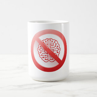 Verbotsschild für die Verwendung künstlicher Intel Kaffeetasse