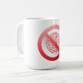 Verbotsschild für die Verwendung künstlicher Intel Kaffeetasse (Vorderseite Links)