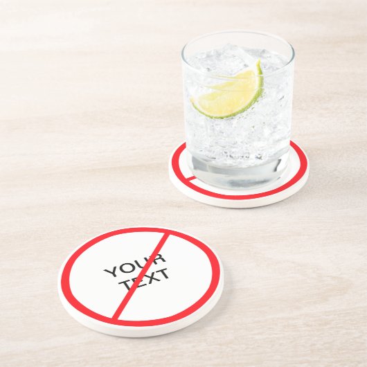 Verbotszeichen Getränkeuntersetzer (Seite)