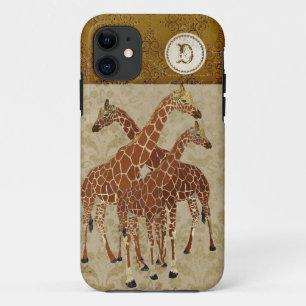 Verbrannt Orange Giraffen Gold Damast iPhone-Hülle Case-Mate iPhone Hülle