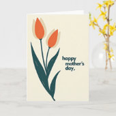 Verbrannt Orange Tulpe Muttertagskarte Karte (Gelbe Blume)