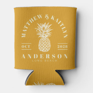 Verbrannte Butterblume Tropische Ananas Hochzeitsk Dosenkühler