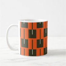 Verbrannte Geometrie Bold Orange & Oliven-Muster-T