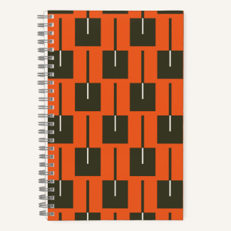 Verbrannte Geometrie Orange & Olive Geometrisches Notizblock