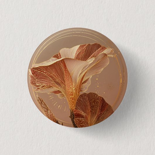 Verbrannte Orange Calla-Lilie Botanisch Button (Vorderseite)