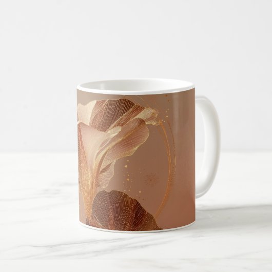 Verbrannte Orange Calla-Lilie Botanisch Kaffeetasse (VorderseiteRechts)