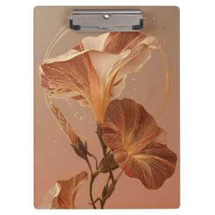 Verbrannte Orange Calla-Lilie Botanisch Klemmbrett
