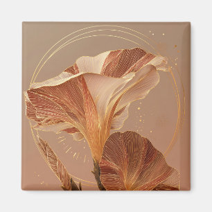 Verbrannte Orange Calla-Lilie Botanisch Magnet