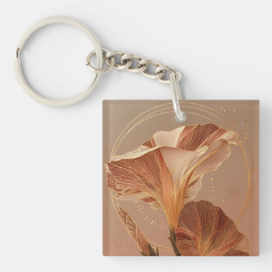 Verbrannte Orange Calla-Lilie Botanisch Schlüsselanhänger