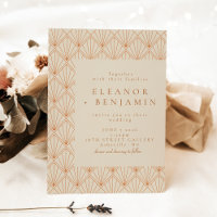 Verbrannte Orange-Cream Art Deco Fan Hochzeit Eleg