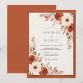 Verbrannte Orange Erdig Botanische Hochzeit Einladung (Vorne/Hinten)