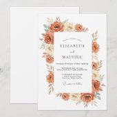 Verbrannte Orange Erdig Rustikale Hochzeit Einladung (Vorne/Hinten)