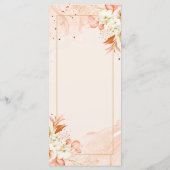 Verbrannte Orange Florale Himmlische Tisch Dankesk Programm (Rückseite)