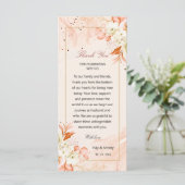 Verbrannte Orange Florale Himmlische Tisch Dankesk Programm (Stehend Vorderseite)