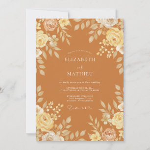 Verbrannte Orange Glückselige Boho-Hochzeit Einladung