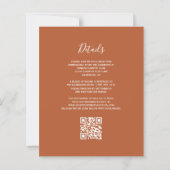 Verbrannte Orange Herbstblumen QR-Code Hochzeitsei (Rückseite)